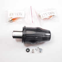 handlebar end indicator black for VESPA 50s 100 125et3 sprint rally200 ベスパ 6/12V スモーク ウインカー 1個 バーエンド 純正タイプ_画像1