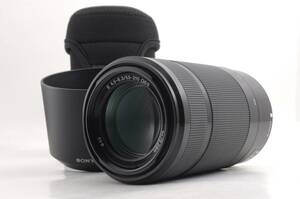 動作品 ソニー SONY E 55-210mm f4.5-6.3 OSS SEL55210 Eマウント AF 一眼カメラレンズ フード ケース付 管K5573