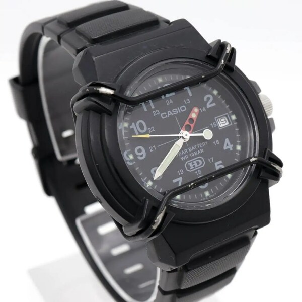 《希少》CASIO 腕時計 ブラック デイト メンズ ヴィンテージ r