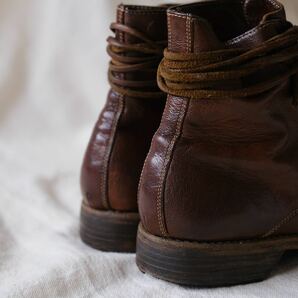 美品GUIDI グイディ military boots goat full grain 茶38の画像7