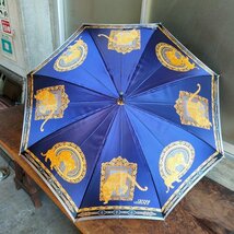 GIANNI VERSACE ジャンニ・ヴェルサーチ 長傘 雨傘 アンブレラ レオパード 豹 ヒョウ柄 ブルー系 digjunkmarket_画像2