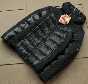 XR20 ICEBERCフランス　中綿ジャケット　メンズ　冬　2XL　防寒服　厚手　フェイクダウンジャケット　パーカー　ブルゾン　軽量 ブラック