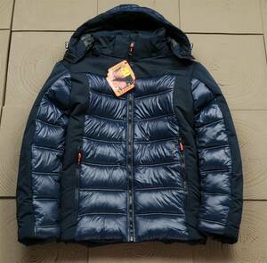 XR21 ICEBERCフランス　中綿ジャケット　メンズ　冬　XL　防寒服　厚手　フェイクダウンジャケット　パーカー　ブルゾン　軽量 ネイビー