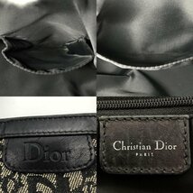 セール Christian Dior クリスチャンディオール トロッター トートバッグ ハンドバッグ ブラック キャンバス レディース 02-BO-1025 USED_画像9