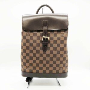 美品 LOUIS VUITTON ルイ・ヴィトン ダミエ ソーホー エベヌ リュック デイパック ブラウン PVC レディース メンズ N51132 USED