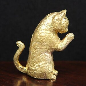お祈り 猫 ねこ ネコ 動物 置物 銅製 