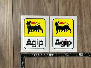 送料無料 AGIP Bike Racing Sticker アジップ ステッカー デカール 2枚セット 75mm × 105mm