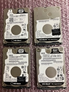 ★送料無料★2.5インチHDD【WesternDigital WD5000LPLX】500GB ４個セット 計2TB