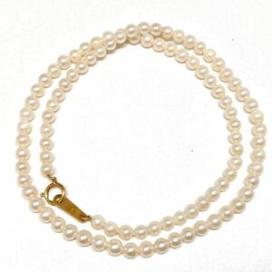 ［K18 ベビーパールネックレス］j 重量約7.5g 約37.5cm パール 本真珠 18金 華奢 necklace jewelry ジュエリー DG0