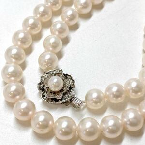 [アコヤ本真珠ネックレス] f 重量約37.1g 約7.5~8.0mm 約43.5cm パール pearl Pearl necklace accessory silver DC0/DF0