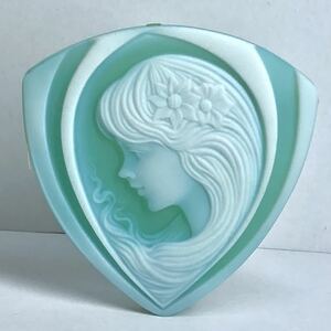 ●ストーンカメオ8.0g●j 40ct 41.4×40.0mm 貴婦人 CAMEO 花 アンティーク stone 繊細 ルース 宝石 CE0