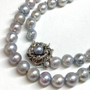 ［アコヤ本真珠ロングネックレス］j ◎重量約72.3g 約6.5~7.5mm珠 約116.0cm パール pearl necklace jewelry accessory silver EA5