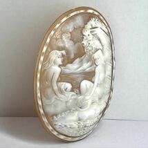 ●シェルカメオ13.0g●j 65ct 65.5×48.7mm 貴婦人 CAMEO 花 アンティーク stone 繊細 ルース 宝石 CE0_画像2