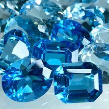 ●天然ブルートパーズ点おまとめ200ct ●j ルース 裸石 ジュエリー ブルートパーズ jewelry blue topaz DF0_画像2