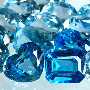 ●天然ブルートパーズ点おまとめ200ct ●j ルース 裸石 ジュエリー ブルートパーズ jewelry blue topaz DF0