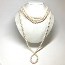 ［アコヤ本真珠ネックレス4点おまとめ］j 重量約163g 真珠 パール ロング pearl necklace accessory jewelry silver DA0_画像1