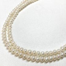 大ぶり!!［淡水パールネックレス5点おまとめ］f 重量約195g 真珠 ポテト ケシ ボタン pendant necklace jewelry silver DA0_画像3