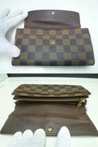 『中古品』LOUIS VUITTON/ルイヴィトン ダミエエベヌ 長財布ポルトフォイユサラ/N61734+がま口財布ポルトモネビエ ヴィエノワ/N61664セット_画像3