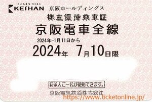 【京阪電鉄】株主優待乗車証「電車全線」　2024年7月10日