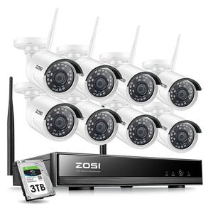 Jf-92 ZOSI 8CH CCTV システムワイヤレス 1080 720P NVR 8個 屋外 P2P Wifi セキュリティカメラ