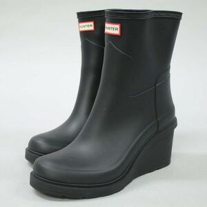 [D2296] ハンター レインブーツ　長靴 ブラック系 UK4 HUNTER