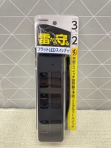 A571 YAZAWA 5個セット 個別スイッチ付きで使わない電気をこまめに節電 フラットLEDスイッチ付 タップ 3個口 2m ブラック Black_画像2