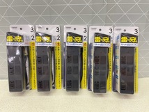 A660 YAZAWA 5個セット 個別スイッチ付きで使わない電気をこまめに節電 フラットLEDスイッチ付 タップ 3個口 2m ブラック Black_画像1