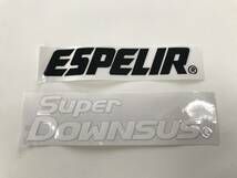 送料無料【エスペリア スーパーダウンサス 切文字 転写 ステッカー ESPELIR SUPER DOWNSUS】サスペンション ローダウン メーカー中古シール_画像1