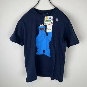 ユニクロ UNIQLO KAWS　カウズ　セサミストリート　半袖　Tシャツ　Sサイズ　ネイビー　クッキーモンスター