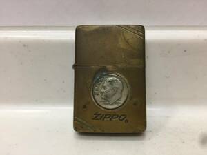 Zippo　ジッポー　BRASS　フラットトップ　LIBERTY　リバティ　コイン　1988年製　ヴィンテージ　　　T184　　　　KJ1