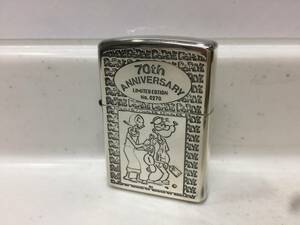 Zippo　ジッポー　70th　ANNIVERSARY　POPEYE　ポパイ　オリーブ　1998年製　No.0270　未使用　　　T353　　　　KJ1