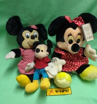 ビンテージ　ディズニー　ミニー　ミッキー　ぬいぐるみ　昭和レトロ　当時物　3体　ブサカワ　_画像1