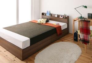  slim shelves many outlet attaching storage bed Splend premium bonnet ru coil with mattress double walnut Brown white 