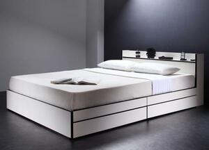  Monotone bai color shelves outlet attaching storage bed Fouster premium bonnet ru coil with mattress double white white 