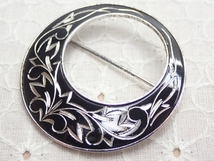 L649　ヴィンテージ シルバー ブローチ　AMITA 金属彫金 STERLING　Kyoyto JAPAN Vintage brooch_画像2