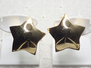 K492　ヴィンテージ イヤリング 星型デザイン ゴールドカラー Vintage earring