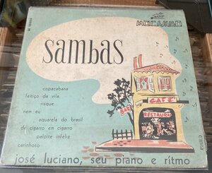 BRA盤55年?！10インチ！珠玉のブラジル古典！オールドスクール ピアノインストサンバ！Jose Luciano, Seu Piano e Ritmo/Sambas