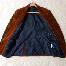 ZARA MAN ザラマン 【希少 2XL相当】テーラードジャケット ベロア ベルベット 大きいサイズ 総裏 50 ライトブラウン パイピング ステッチ_画像6