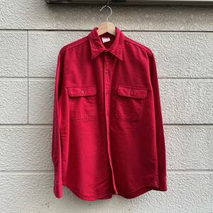 70s USA古着 JC Penney BIG MAC ネルシャツ シャモアクロスシャツ 長袖シャツ ビッグマック アメリカ古着 vintage ヴィンテージ 赤 Mサイズ