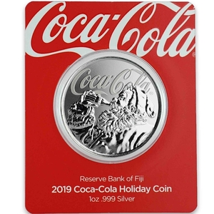 1円スタート コカ・コーラ 1oz $1 純銀 銀貨 2019 フィジー 限定ミンテージ コレクターズ コイン 新品未使用 オリジナル パッケージ入り