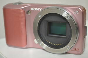 ジャンク扱い ソニー SONY NEX-3 ピンク ボディ ♯A5008