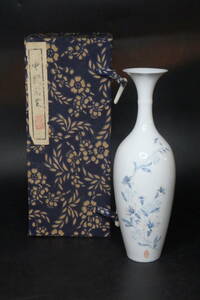 【友】中国景徳鎮製 薄胎磁器 花瓶 花器 中国陶磁器 美術品 唐物 年代物 古玩