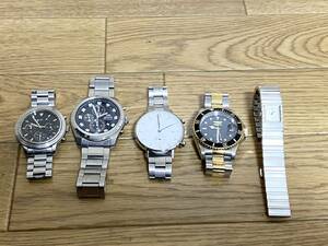 【現状品】アニエスべー　D53-KJ00 ORIENT TT0U-C2-B INVICTA 8927OB Knot CC-39 Issey Miyake SEIKO VC00-5030 ５本まとめ　動作未確認