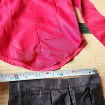 Fate/stay　night　遠坂凛 コスプレ　Mサイズ　赤シャツのマークは刺繍、ボタン付き　背中と脇チャック　短いスカートはチャック付き_画像4