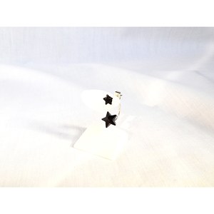  серьги-гвоздики двойной Star звезда STAR 2 полосный чёрный BLACK черный 1302