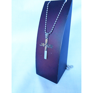 クロス 十字架 ジーザス ロザリオ チョーカー ネックレス 銀 シルバー 1335