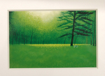 メルヘン画家　葉祥明額付ミニアート「ひとり林に」　生産終了品、在庫限りです。_画像3