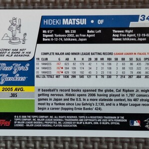 2006 Topps #346 HIDEKI MATSUI New York Yankees Yomiuri Giantsの画像2