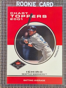2001 Fleer Platinum #416 ICHIRO SUZUKI RC Chart Toppers Batting Average Seattle Mariners Orix Blue Wave