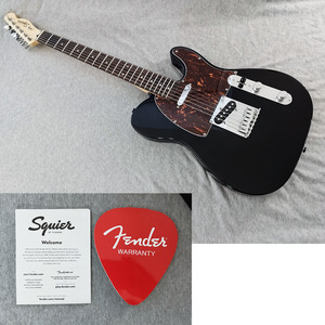 テレキャスター　Squier by Fender Affinity Series　スタイリッシュなブラック　べっこう風ピックガード　＜美品＞